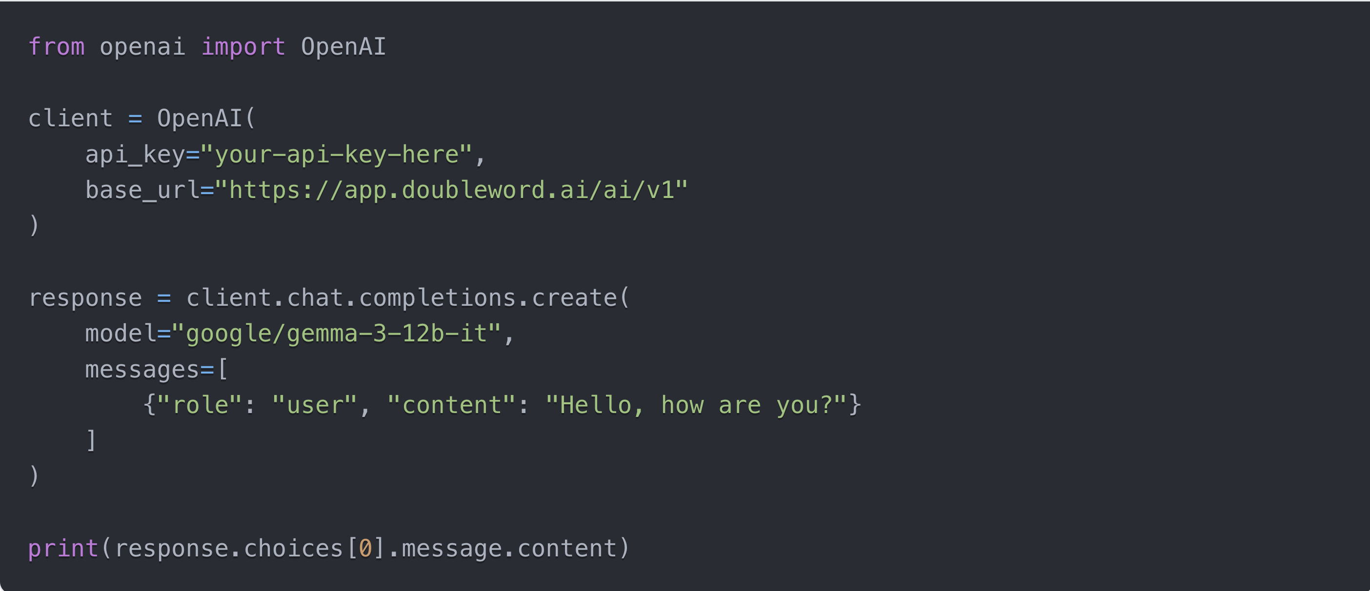 OpenAI-compatible API example